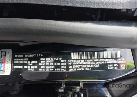 2022 Maserati Levante Modena z USA, uszkodzony, nr VIN ZN661YUM8NX402266